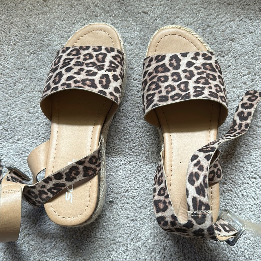 Soda leopard print sandals